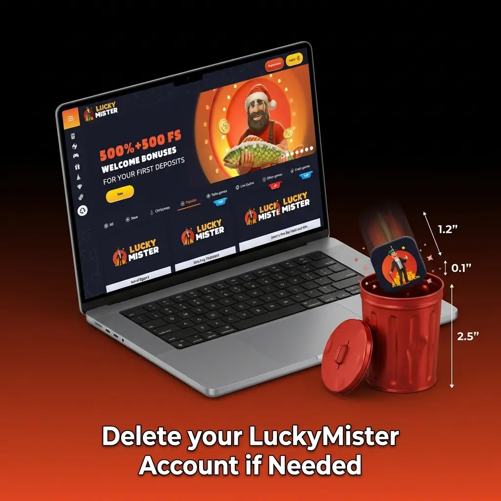 Steps to delete LuckyMister account: sign in, open settings, choose closure type, confirm via support if needed