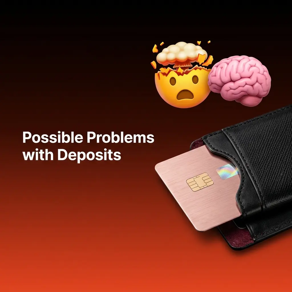 Online casino deposit problems infographic: declined card, pending credit, limits, verification checks, wrong crypto network