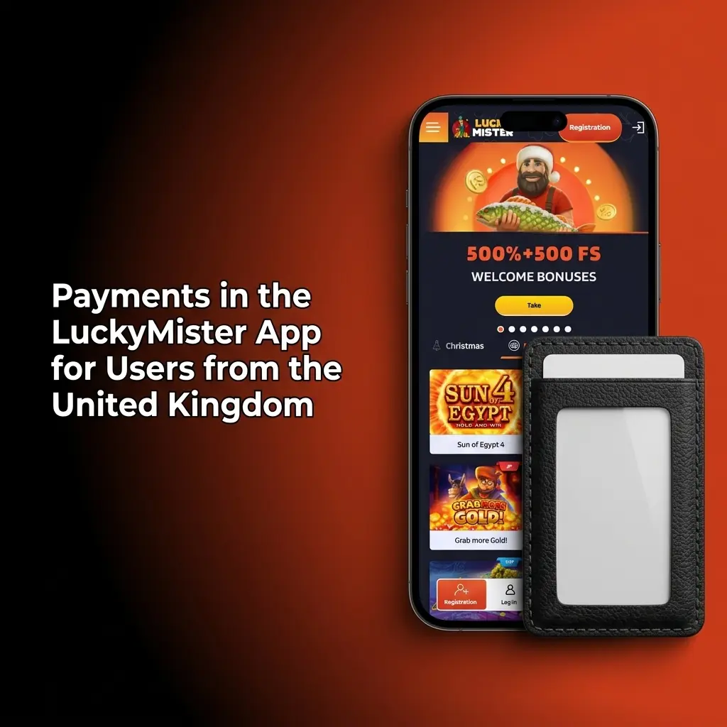LuckyMister app payment methods for UK users including Visa, Mastercard, and USDT cryptocurrency transactions